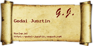 Gedai Jusztin névjegykártya